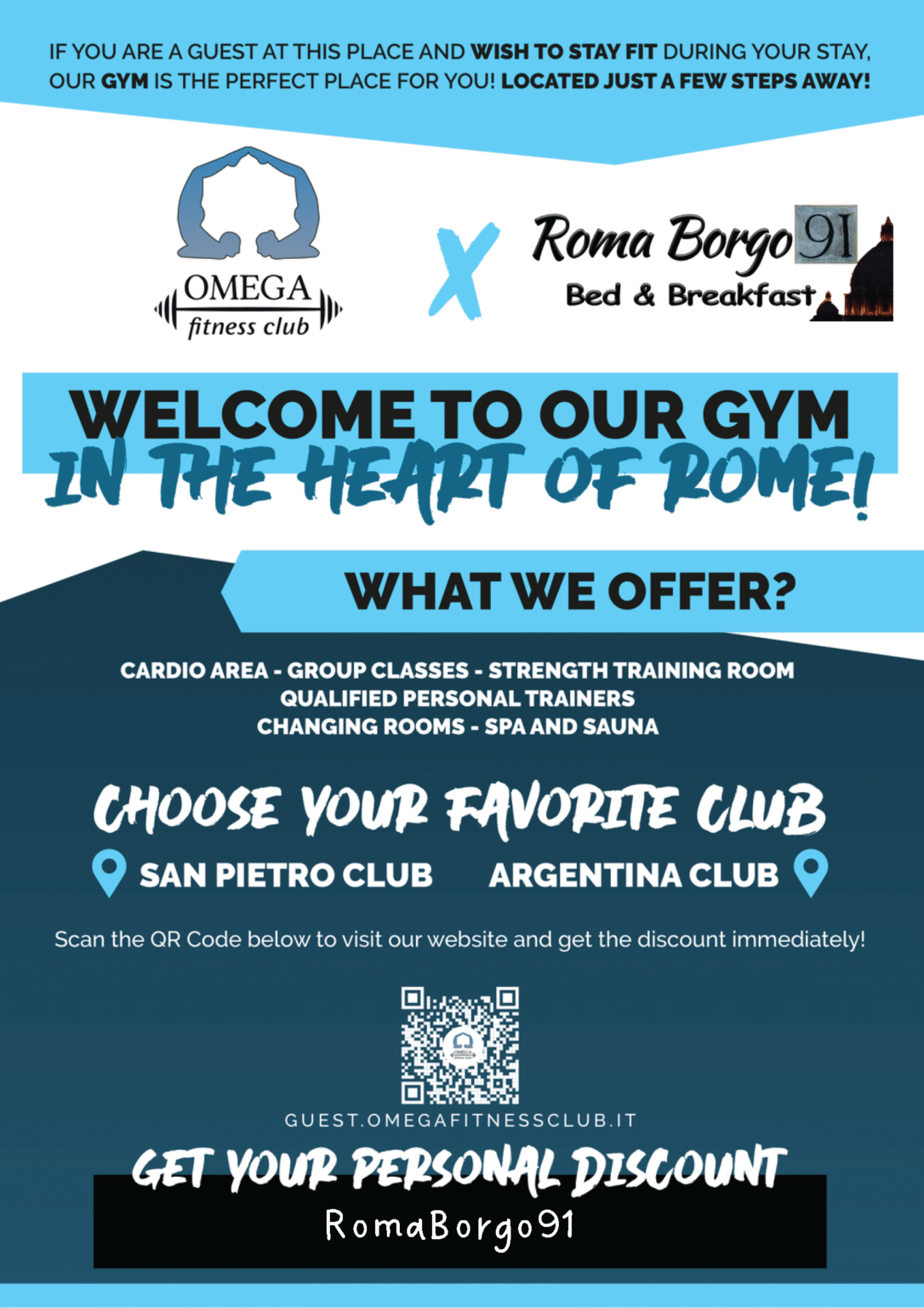 Omega Gym Rome Omega S. Pietro Fitness Club – B&B Roma Borgo91